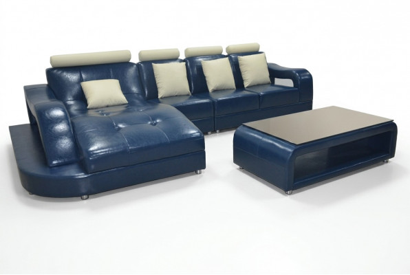Ledercouch Wohnlandschaft Eckgarnitur Design Modern Sofa L-Form