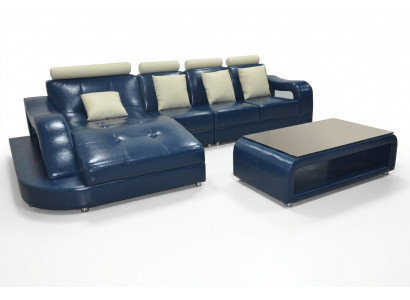 Ledercouch Wohnlandschaft Eckgarnitur Design Modern Sofa L-Form
