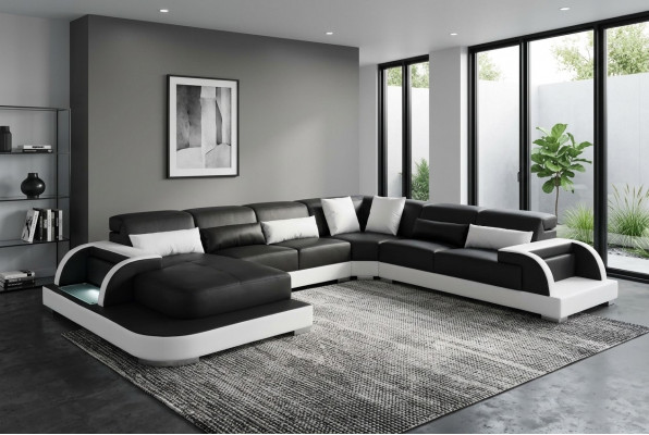 Lieder Sofa Canapé Wunnlandschaft Eck Garnitur Design Modern Sofen U-Form Canapéen