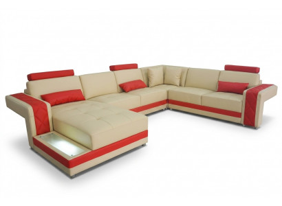 Ledercouch Sofa Wunnlandschaft Eck Garnitur Design Modern Dekorativ Sofa