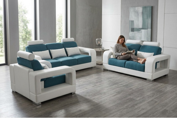 Sofa Canapé Polster Wunnlandschaft Sëtz Miwwelen Set Garnitur 3+2+1 Canapéen