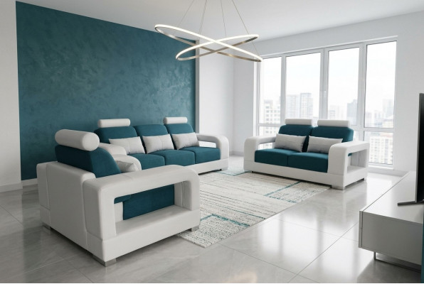 Sofa Canapé Polster Wunnlandschaft Sëtz Miwwelen Set Garnitur 3+2+1 Canapéen