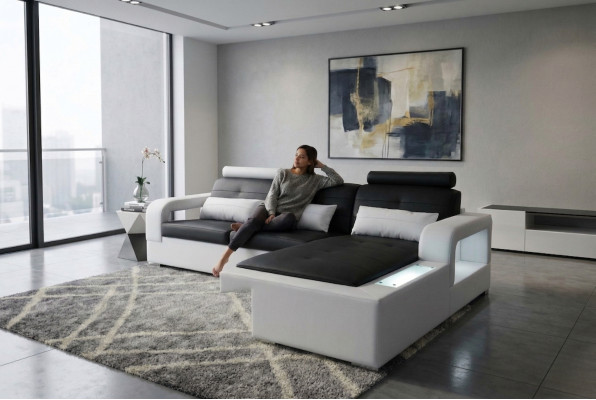 Liederdivan Couch Wunnlandschaft Eck Garnitur Design Modern Divan Deko L-Form