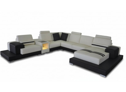 Ledercouch Sofa Wunnlandschaft Eck Garnitur Design Dekorativ Modern Sofa