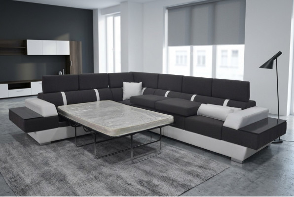 Ledersofa Couch Wunnlandschaft Eck Garnitur Design Modern Sofa L-Form K5015D