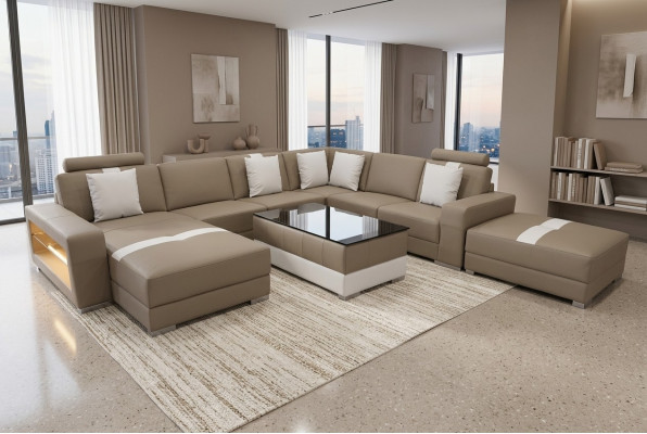 Liederkanapé Dekorativ Canapé Wunnlandschaft Eck Garnitur Design Modern Kanapé