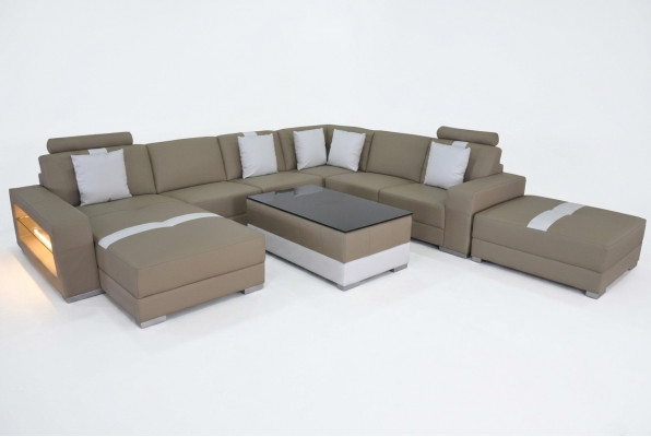 Liederkanapé Dekorativ Canapé Wunnlandschaft Eck Garnitur Design Modern Kanapé