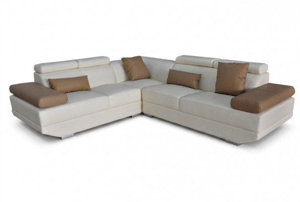 Ledercouch Wunnlandschaft Eckgarnitur Moderne Design Sofa Deko L-Form