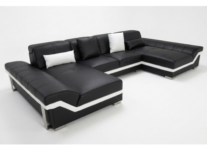 Ledersofa Canapé Wunnlandschaft Eck Garnitur Design Modern Canapé U-Form K5007C