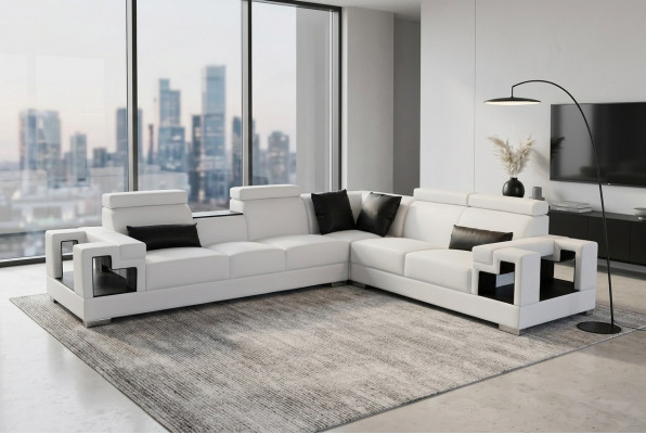 Ledercouch Wunnlandschaft Eckgarnitur Design Modern Sofa L-Form K5001