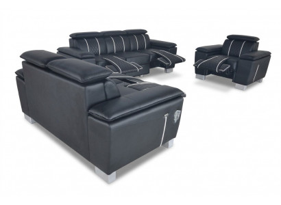Ledercouch Eckgarnitur Design Modern Sofa 3+2+1