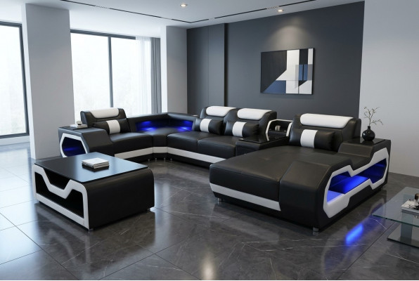 Lieder Sofa Eck Garnitur Design Modern Wunnlandschaft Couchtisch U Form G8046 Nei