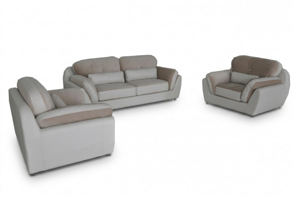 Lieder Textil Sofa Polster Sëtz Set Garnitur Design Sofagarnitur 3+1+1 Fotell