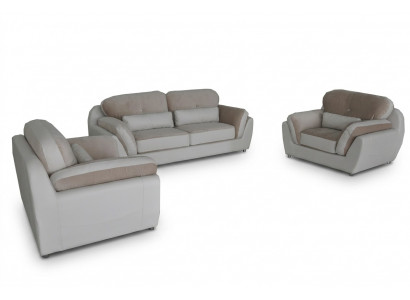 Lieder Textil Sofa Polster Sëtz Set Garnitur Design Sofagarnitur 3+1+1 Fotell