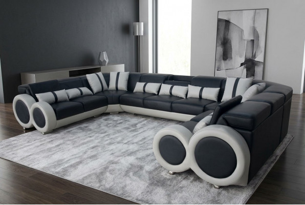 Lieder Sofa Couch Polster Eck Garnitur Design modern Eck U-Form Wunnlandschaft