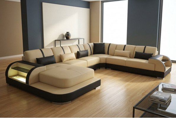 Lieder Couche Polster Sëtz Eck Garnitur Modernen Design Sofen Wunnlandschaft U Form
