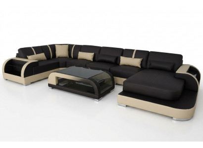 Lieder Canapé Polster Sëtz Eck Garnitur Modernen Design Wunnlanschaft U Form Sofas