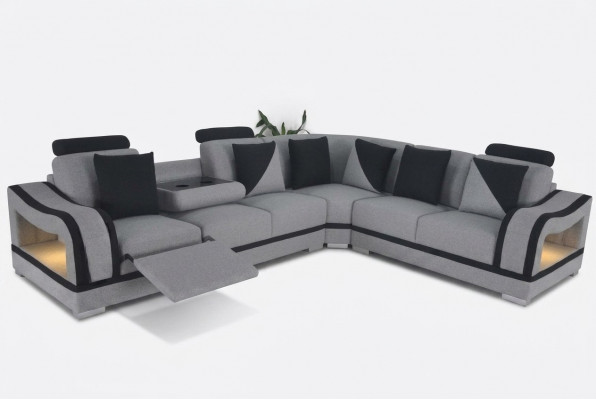 Ledersofa Couch Wunnlandschaft Garnitur Design Modern Eck Sofa L-Form