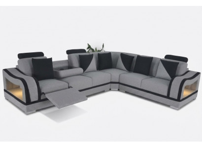 Ledersofa Couch Wunnlandschaft Garnitur Design Modern Eck Sofa L-Form