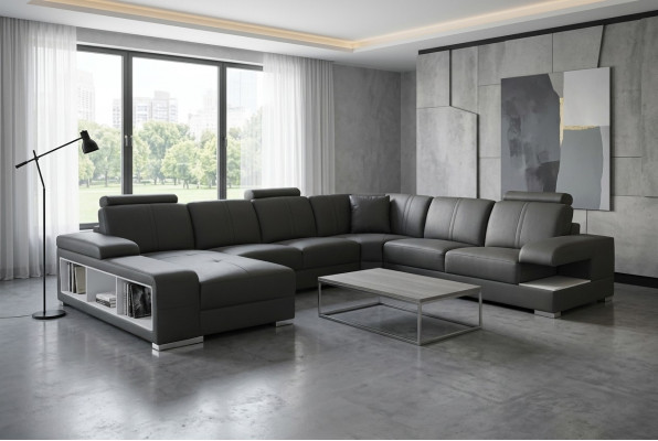 Ledercouch Couch Wunnlandschaft Garnitur Design Modern Eckcouch U-Form Nei G8028