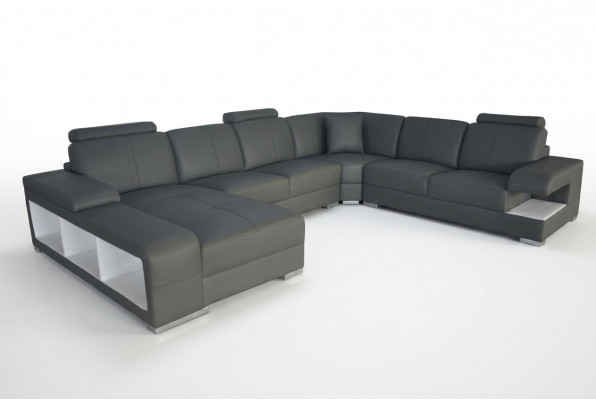 Ledercouch Couch Wunnlandschaft Garnitur Design Modern Eckcouch U-Form Nei G8028