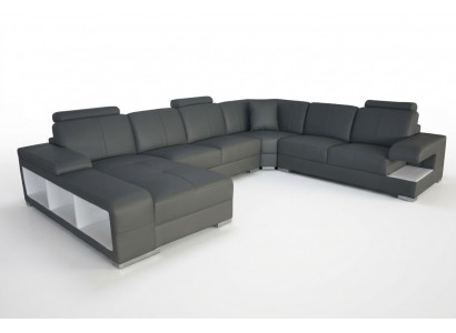 Ledercouch Couch Wunnlandschaft Garnitur Design Modern Eckcouch U-Form Nei G8028