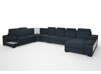 Leder Couch Polster Sëtz Design Modern Eck Sofa U-Form Wunnlandschaft