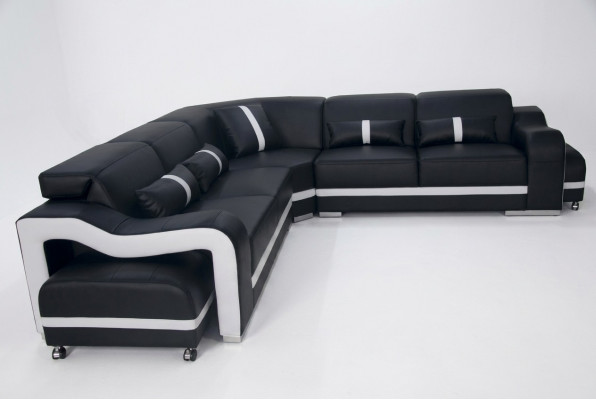 Ledercouch Couch Wunnlandschaft Garnitur Modernen Design Ecksofa L-Form