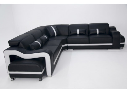 Ledercouch Couch Wunnlandschaft Garnitur Modernen Design Ecksofa L-Form