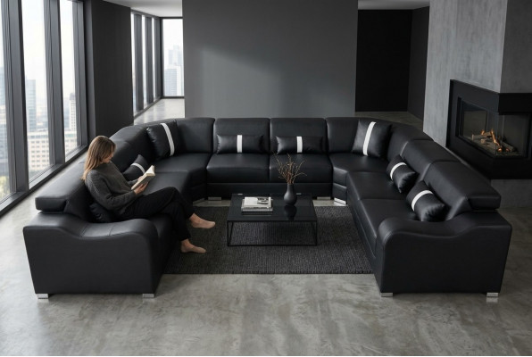 Lieder Canapé Polster Sëtz Design Modern Eck Garnitur Sofa U Form Wunnlandschaft