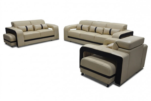 Sofa Lieder Canapé Polster Garnitur 3+2+1 Sëtz Komplett Set Design Nei