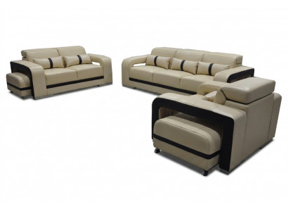 Sofa Lieder Canapé Polster Garnitur 3+2+1 Sëtz Komplett Set Design Nei