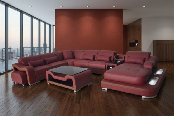 Lieder Wunn Landschaft Garnitur Design Modern Ecke Sofa Canapé U-Form G8027G Dësch