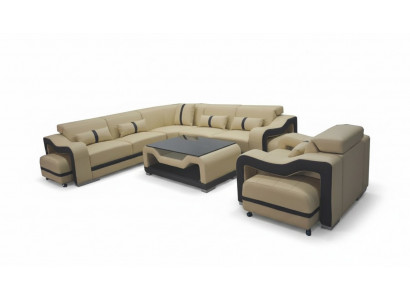 Lieder Sofa Couch Polster Eck Garnitur RTV Dësch Sëtz Eck Sessell Wunnlandschaft