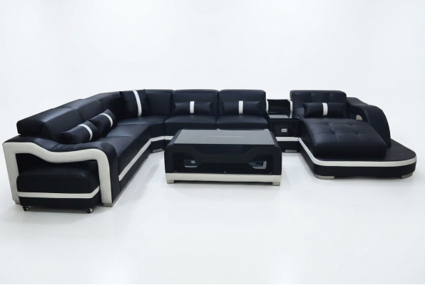 Ecksofa Couch Polster Ecke Garnitur Lieder Couchen Wunnlandschaft U-Form Sofas