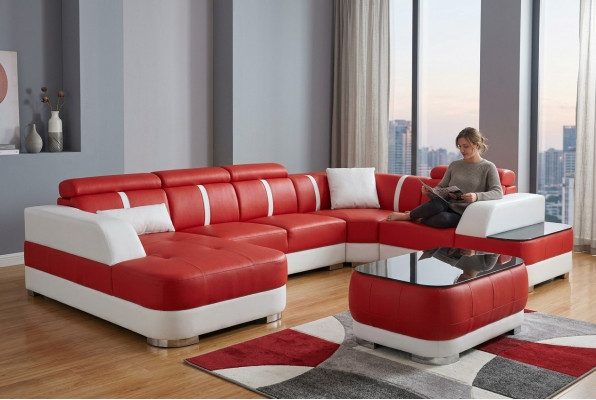 Design Eck Couch Sëtz Lieder Polster Eck Garnitur Wunnlandschaft Sofas Neit Sofa