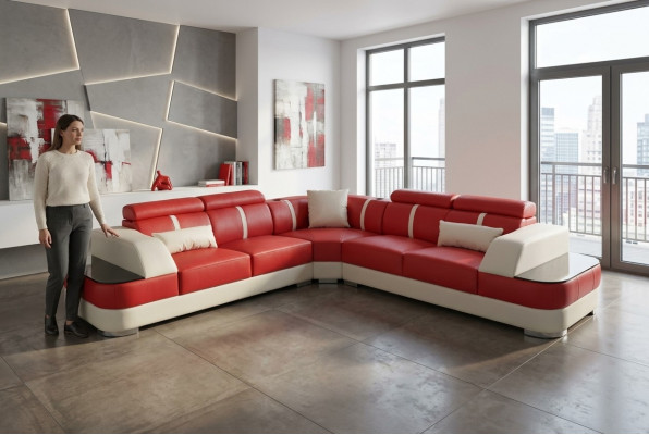 Lieder Sofa Wunnlandschaft Garnitur Design Modern Eck Sofen Luxus L-Form G8026B