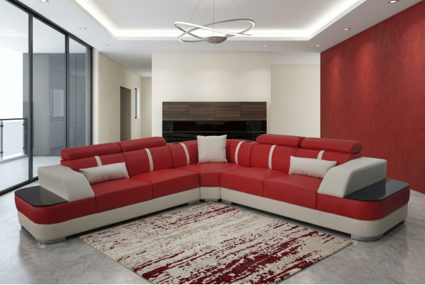 Lieder Sofa Wunnlandschaft Garnitur Design Modern Eck Sofen Luxus L-Form G8026B