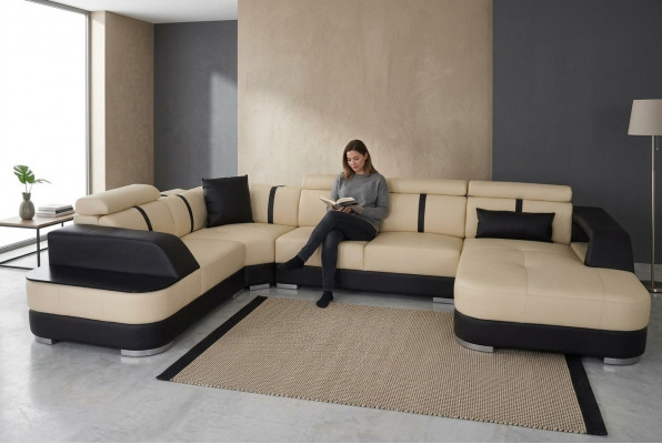 Eck-Sofa Couch Polster Ecke Garnitur Lieder Sofa Couchen Wunnlandschaft U Form