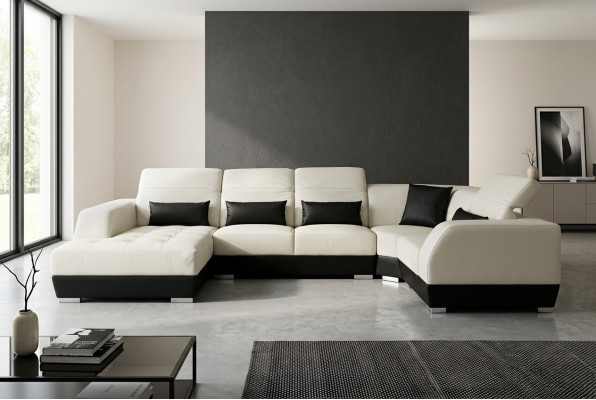 Luxus U Form Wunnlandschaft Canapé Sofa Miwwelen Polster Sëtz Garnitur Eck Canapéen