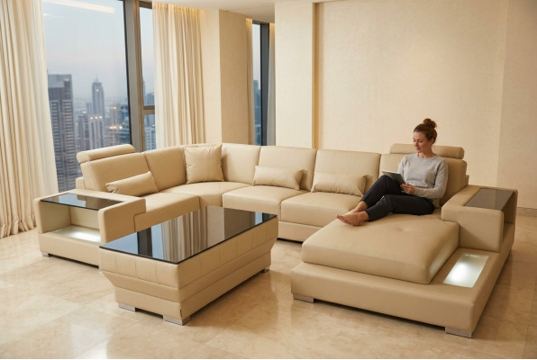 Lieder Sofa Gaang Still-Polster Eck Designer Garnitur Wunnlandschaft Garnituren Eck Neie.