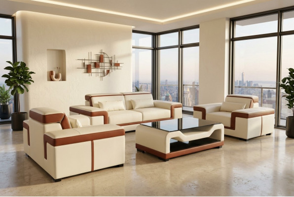 Sofa Polster Lieder Canapé Sëtz Komplett Set Modern Garnitur 3+2+1 Wunnlandschaft