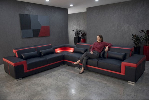 XXL Ecksofa Liedersektion Wunnlandschaft Garnitur Design Modern Sofa L-Form G8020B