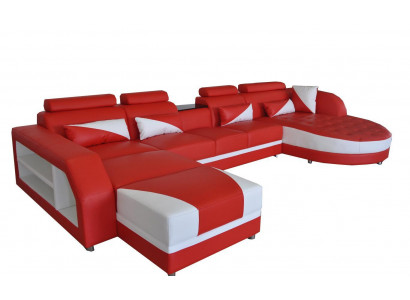 Eck Sofa Polster Canapé Sëtz Eck Lieder Garnitur Modern Wunnlandschaft