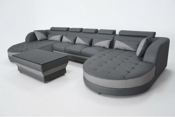 Lieder Sofa Modern Couch Polster Design Wunnlandschaft + Dësch