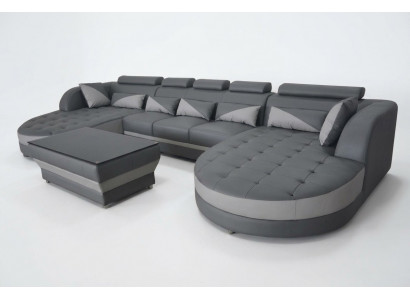 Lieder Sofa Modern Couch Polster Design Wunnlandschaft + Dësch