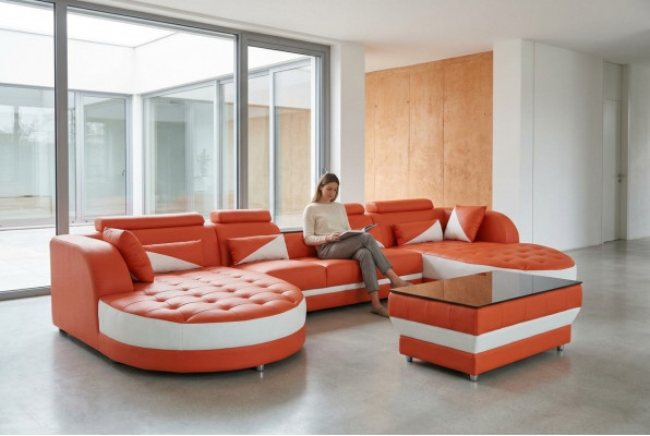 Lieder Eck Canapé Eck Wunnlandschaft Garnitur Design Moderne Canapéen Canapéen UForm G8018