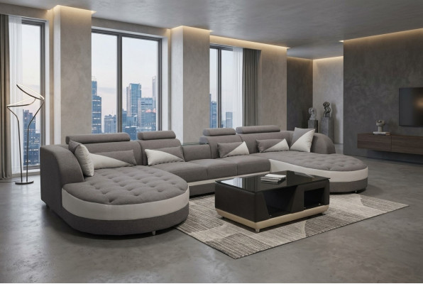Ecksofa Polstersëtz Couch Garnitur Modern U-Form Wunnlandschaft Eck Lieder
