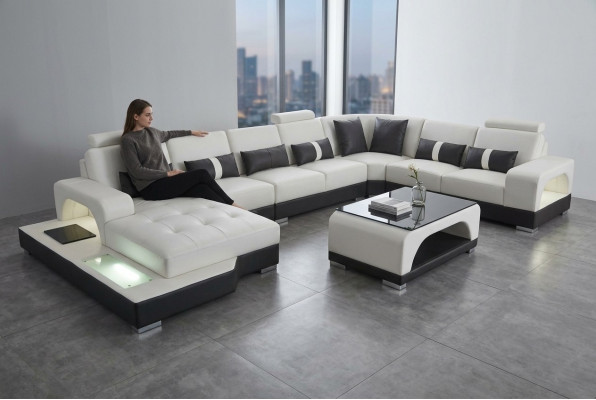 Lieder Sofa Modern Couch Polster Wunnlandschaft XXL Grouss Eck Couchen Sëtz Design