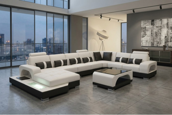 Lieder Sofa Modern Couch Polster Wunnlandschaft XXL Grouss Eck Couchen Sëtz Design